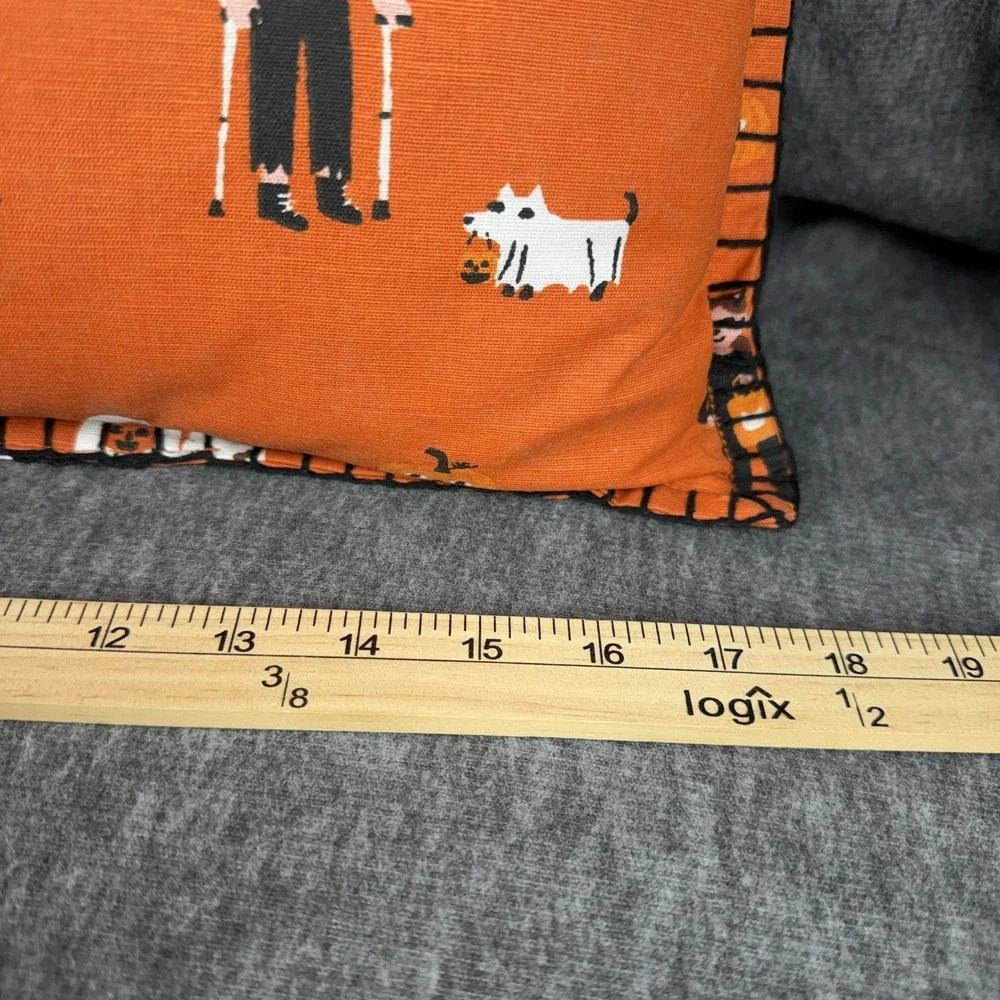 Hyde & Eek Trick Or Treaters Throw Pillow Set Of 2 12x18 Orange Halloween
